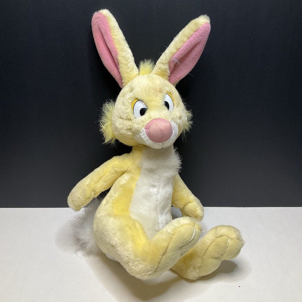 Vintage Disney Store Rabbit Winnie The Pooh 13” Sitting Plush Yellow Stuffie